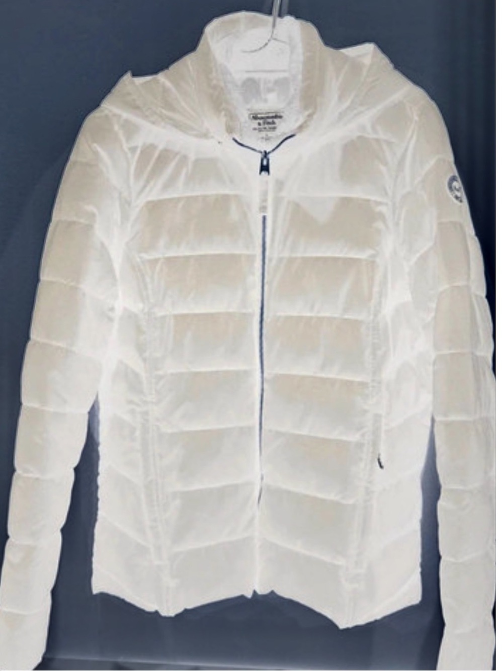 Abercrombie & Fitch Lightweight White Quilted Puffer Jacket - Women's L